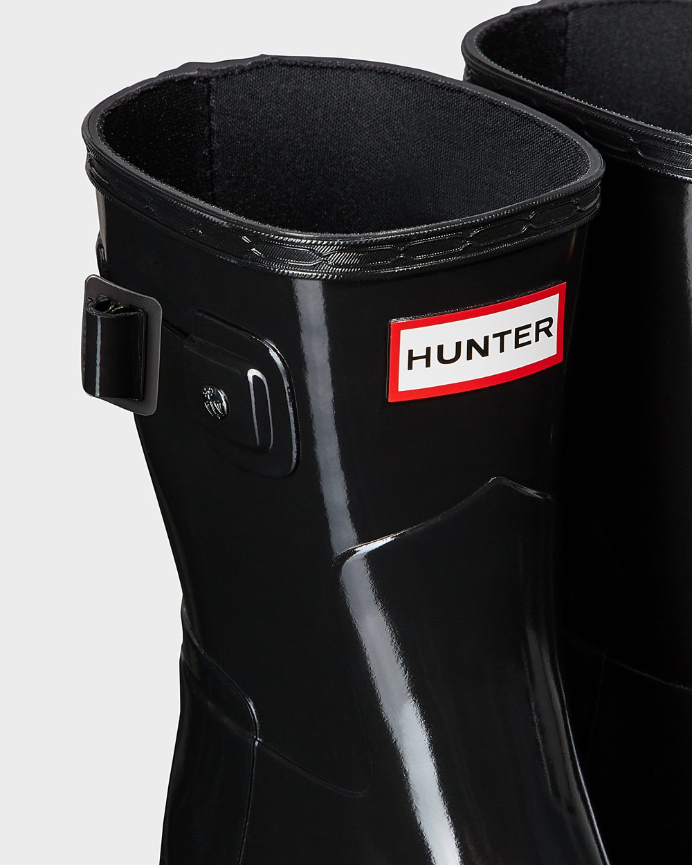 Bottes Courtes de Pluie Hunter Refined Slim Fit Gloss Femme Noir UVAJQHR-89